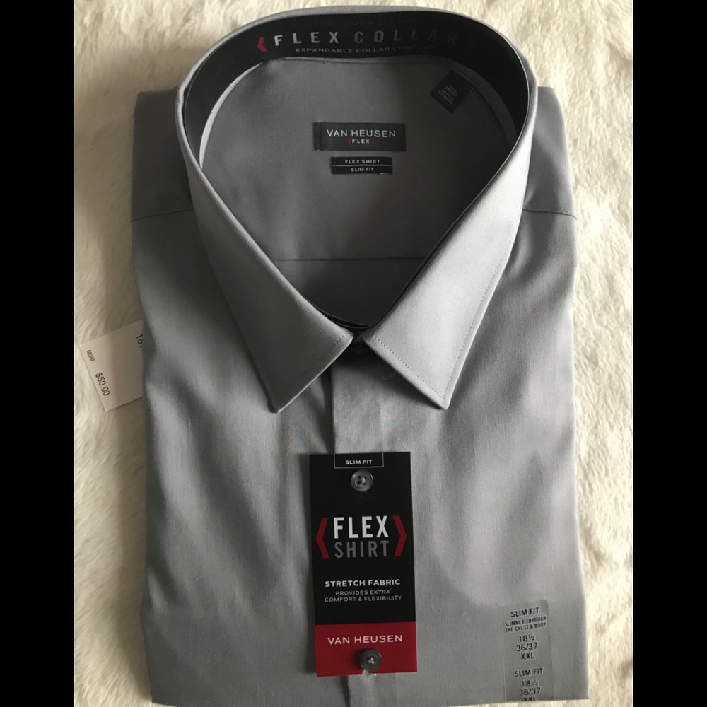 ❤️Van Heusen Flex Slim Fit Shirt 18 1/2 36…